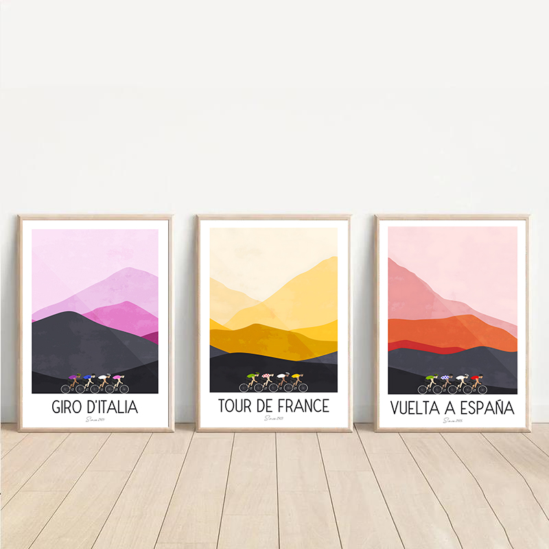 Watercolor Cycling Race Cyclis - Mountain Biking Races ulasan dan harga