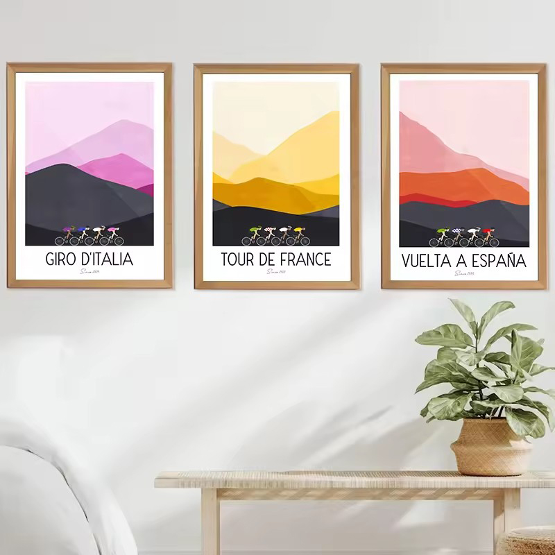 Watercolor Cycling Race Cyclis - Mountain Biking Races ulasan dan harga